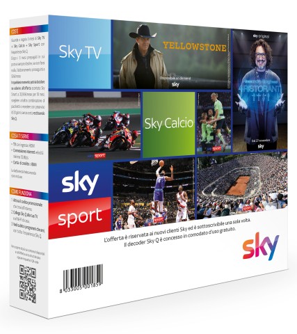 Sky box con 3 Mesi di TV + Calcio + Sport. Decoder Q incluso