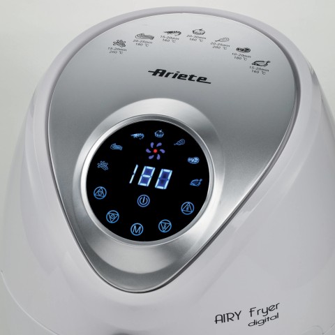 Ariete 4616 Airy Fryer Digital - Friggitrice ad Aria - Frigge senza grassi e olio - 7 Programmi Preimpostati - 1300 Watt - 3,5 Litri - Bianco