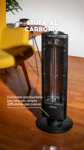 Innoliving INN-576 stufetta elettrica Interno Nero 1000 W Riscaldatore di spazio in grafite