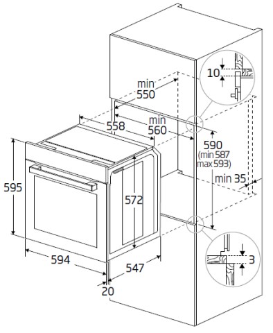 Beko BBIMM13400XCSW 72 L 3400 W A+ Nero, Acciaio inox