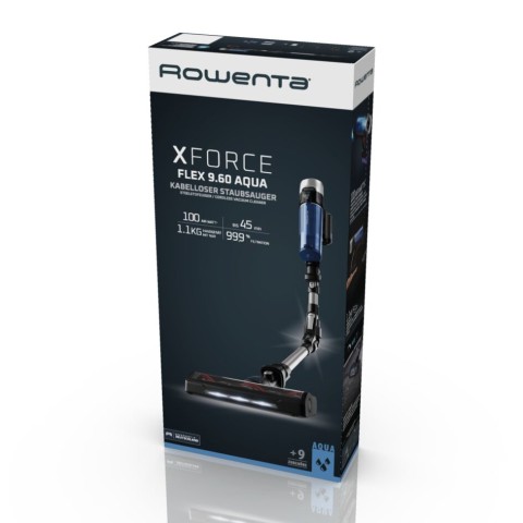 Rowenta X-Force Flex 9.60 RH20C0 aspirapolvere senza filo Argento, Blu Senza sacchetto