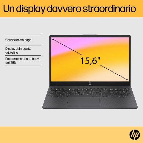 HP 15-fc0038nl AMD Ryzen™ 5 7520U Computer portatile 39,6 cm (15.6") Full HD 16 GB LPDDR5-SDRAM 512 GB SSD Wi-Fi 6 (802.11ax) Windows 11 Home Argento