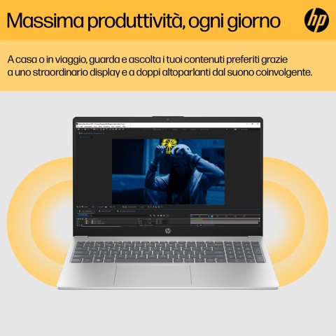 HP 15-fc0047nl AMD Ryzen™ 7 7730U Computer portatile 39,6 cm (15.6") Full HD 16 GB DDR4-SDRAM 512 GB SSD Wi-Fi 6 (802.11ax) Windows 11 Home Argento