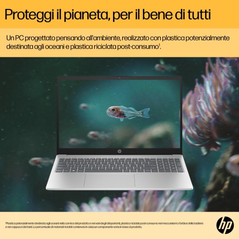 HP 15-fc0038nl AMD Ryzen™ 5 7520U Computer portatile 39,6 cm (15.6") Full HD 16 GB LPDDR5-SDRAM 512 GB SSD Wi-Fi 6 (802.11ax) Windows 11 Home Argento