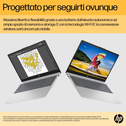 HP 15-fc0047nl AMD Ryzen™ 7 7730U Computer portatile 39,6 cm (15.6") Full HD 16 GB DDR4-SDRAM 512 GB SSD Wi-Fi 6 (802.11ax) Windows 11 Home Argento