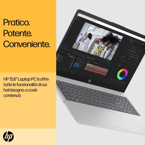 HP 15-fc0047nl AMD Ryzen™ 7 7730U Computer portatile 39,6 cm (15.6") Full HD 16 GB DDR4-SDRAM 512 GB SSD Wi-Fi 6 (802.11ax) Windows 11 Home Argento