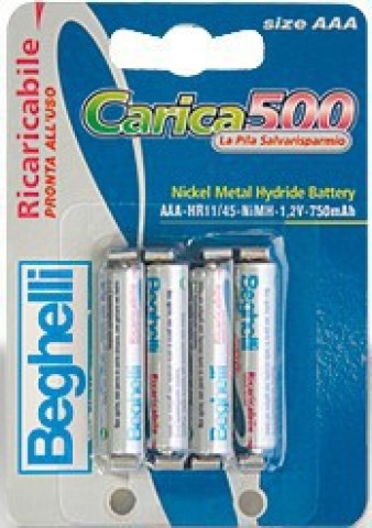 Beghelli 8852 batteria per uso domestico Batteria ricaricabile Mini Stilo AAA Nichel-Metallo Idruro (NiMH)