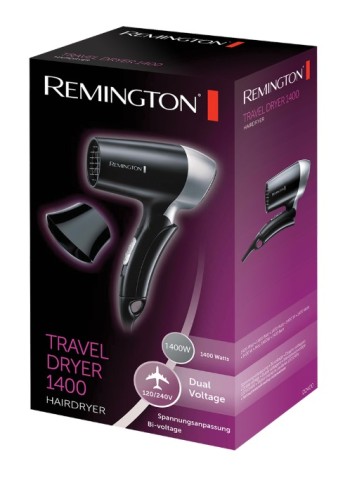 Remington D2400 asciuga capelli 1400 W Nero, Argento