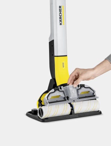 Kärcher FC 3 Cordless Scopa elettrica Batteria Bagnato Senza sacchetto Nero, Argento, Giallo