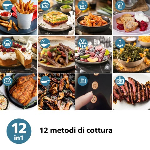 Philips Serie 1000 NA120/00 Airfryer 4.2 L, Friggitrice ad aria 12 in 1, App ricettario