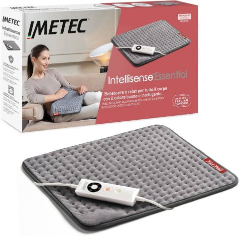 Imetec Intellisense Comfort, Termoforo multiuso, Cuscino termico, Per schiena e addome, Tasca per mani, Rapido riscaldamento, Tessuto anallergico, 5 temperature, Electro block di sicurezza, Lavabile