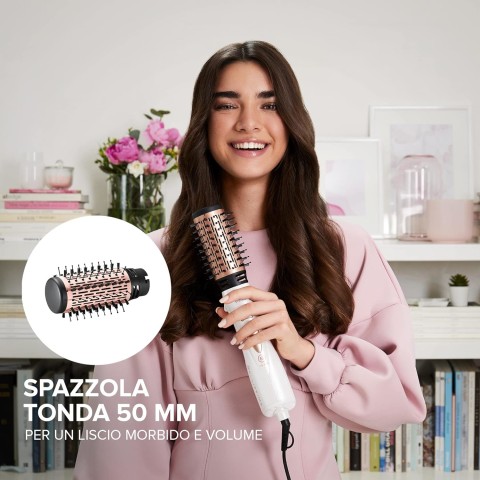 Bellissima Imetec GH18 1100 Modellatore Ad Aria, Rivestimento Spazzole In Ceramica, 5 Accessori Per Realizzare Capelli Lisci E Luminosi, A Onde Morbide O Ricci Stretti, 1000 W