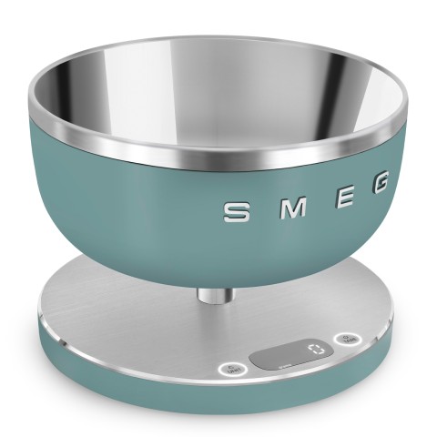 Smeg KSC01EGMWW bilancia da cucina Verde chiaro, Acciaio inox Superficie piana Rotondo Bilancia da cucina elettronica