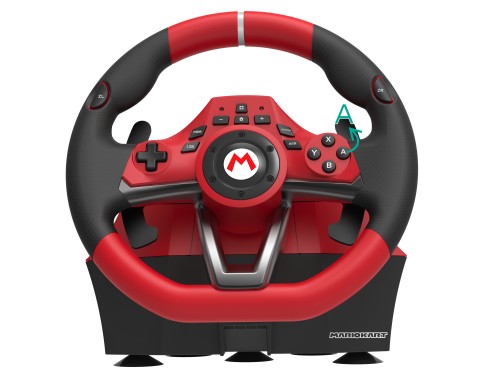 Hori Mario Kart Racing Wheel Pro Deluxe Nero, Rosso USB Sterzo + Pedali Analogico Nintendo Switch