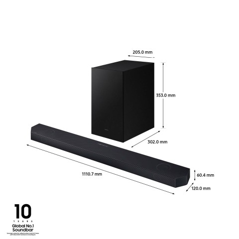 Samsung Soundbar HW-Q700D/ZF Serie Q, 9 Speaker, Wireless Dolby Atmos, Audio a 3.1.2 Canali, Q-Simphony, Compatibile con Alexa e Google Assistant, Titan Black 2024