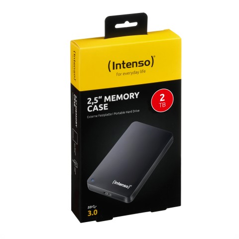 Intenso 2TB 2.5" Memory Case USB 3.0 disco rigido esterno 5400 Giri/min 2.5" USB tipo A 3.2 Gen 1 (3.1 Gen 1) Nero