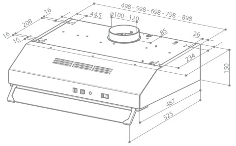 FABER S.p.A. TCH04 WH16A 741 Semintegrato (semincassato) Bianco 160 m³/h E