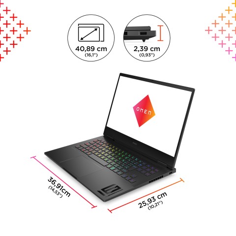 OMEN by HP 16-wd0006nl Intel® Core™ i7 i7-13620H Computer portatile 40,9 cm (16.1") Full HD 32 GB DDR5-SDRAM 1 TB SSD NVIDIA GeForce RTX 4060 Wi-Fi 6E (802.11ax) Windows 11 Home Nero