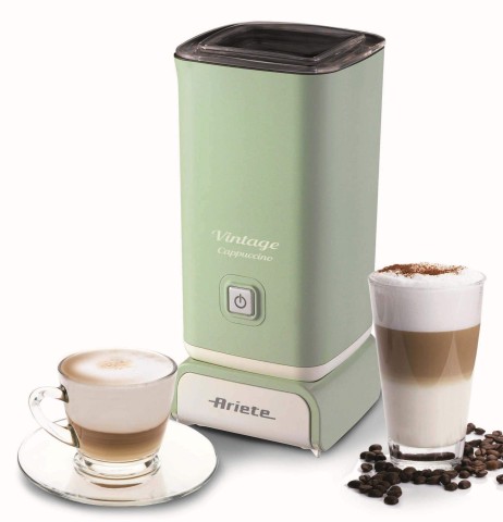 Ariete 2878 Cappuccinatore Vintage - Montalatte a caldo e a freddo - Cappuccino, cioccolata, infusi liofilizzati - 500 Watt - Verde