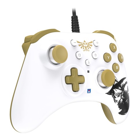 Hori HORIPAD Turbo Zelda Oro, Bianco Gamepad Nintendo Switch