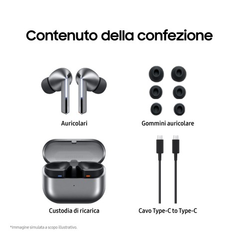 Samsung Galaxy Buds3 Pro Auricolari AI in-ear True Wireless, Speaker a 2 vie, Audio Hi-Fi, Impermeabilità IP57, Silver