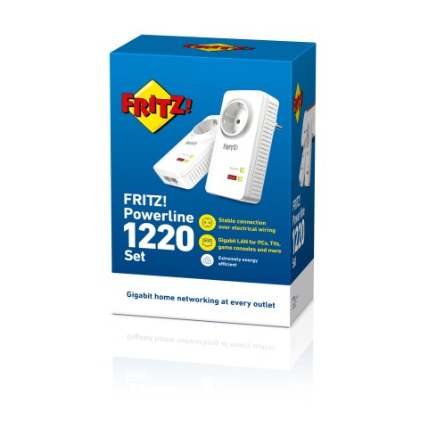 FRITZ!Powerline 1220 Set INT 1200 Mbit/s Collegamento ethernet LAN Bianco 2 pz