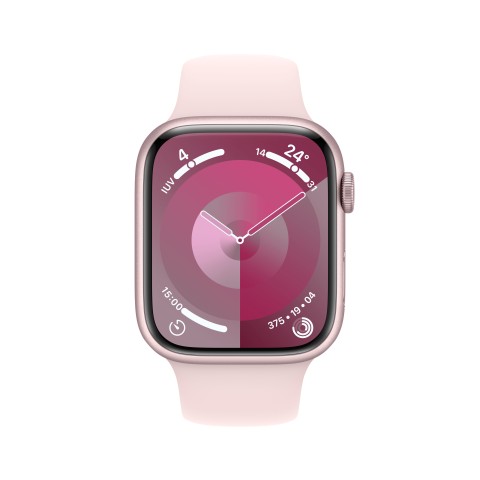 Apple Watch Series 9 GPS Cassa 45mm in Alluminio Rosa con Cinturino Sport Rosa Confetto - M/L