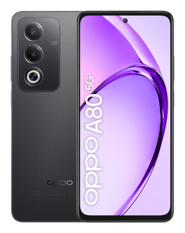 OPPO A80 5G Smartphone, AI Doppia Fotocamera 50+2MP, Selfie 8MP, Display 6.67” 120HZ LCD HD+, 5100mAh, RAM 16 GB (8+8) + ROM 256GB, IP54, [Versione Italia], Starry Black