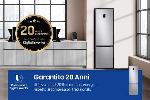 Samsung Frigorifero Combinato EcoFlex AI 2m 390L RB38C774DSA