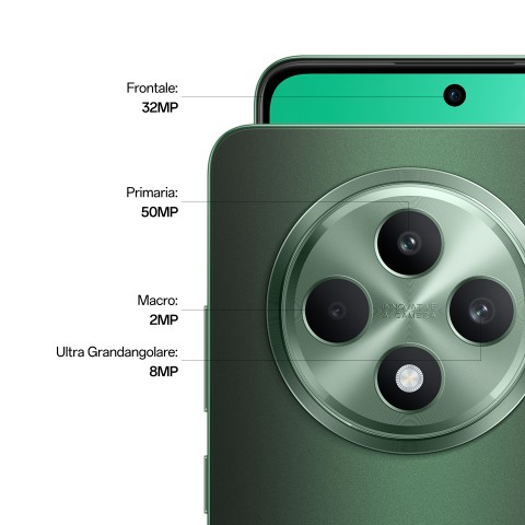 OPPO Reno12 F 5G AI Smartphone, Tripla fotocamera 50+8+2MP, Selfie 32MP, Display 6.67” 120HZ AMOLED FHD+, 5000mAh, RAM 16 GB (8+8) + ROM 256GB, [Versione Italia], Olive Green