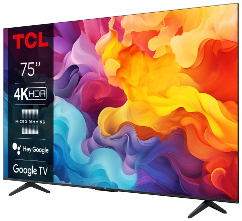 TCL P655 Smart TV Ultra HD 4K 75" 75P61B, Dolby Audio, Controlli vocali, Google TV