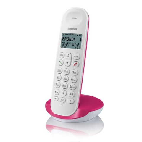 Brondi Lotus Telefono DECT Magenta, Bianco