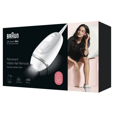 Braun Silk-expert Mini PL1124 Epilatore A Luce Pulsata Di Ultima Generazione Per Donna, Epilazione Permanente Dei Peli Visibili, Bianco, Con Custodia Da Viaggio, Dimensioni Compatte Da Viaggio, Facile, Sicuro Ed Efficiente