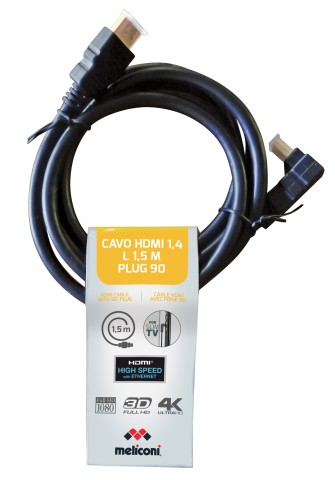 Meliconi Cavo HDMI 1,5 mt con plug 90°