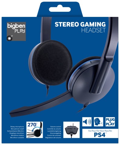 Bigben Interactive PS4GAMINGHEADSET cuffia e auricolare Cablato A Padiglione Giocare Nero, Blu