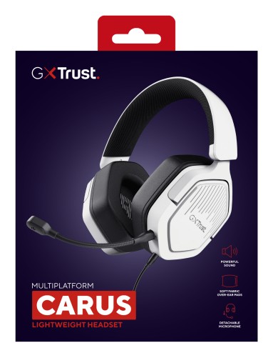 Trust GXT492W Carus Auricolare Cablato A Padiglione Gaming Bianco