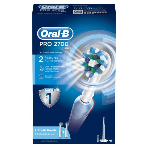 Oral-B PRO 2700 Adulto Spazzolino rotante-oscillante Blu