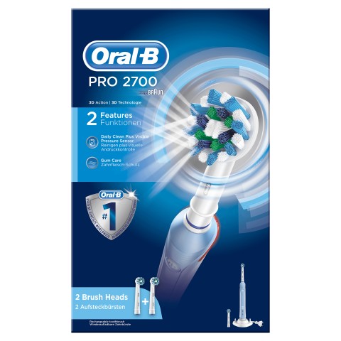 Oral-B PRO 2700 Adulto Spazzolino rotante-oscillante Blu