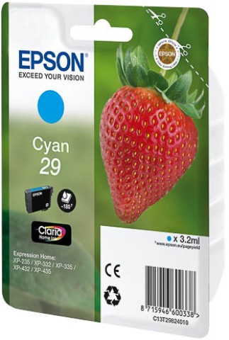 Epson Strawberry 29 C cartuccia d'inchiostro 1 pz Originale Resa standard Ciano