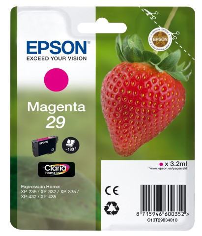 Epson Strawberry 29 M cartuccia d'inchiostro 1 pz Originale Resa standard Magenta