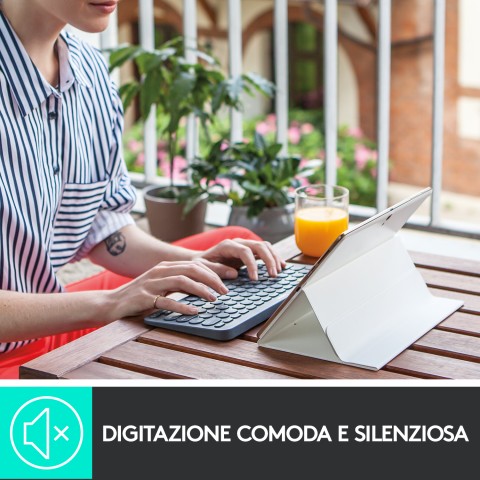 Logitech K380 Multi-Device Tastiera Bluetooth Wireless, Design Easy-Switch, Sottile, Portatile, 2 Anni di Batteria, Funziona con PC, Laptop, Windows, Mac, Android, iPad OS, Apple TV