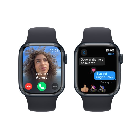 Apple Watch Series 9 GPS Cassa 41mm in Alluminio Mezzanotte con Cinturino Sport Mezzanotte - M/L