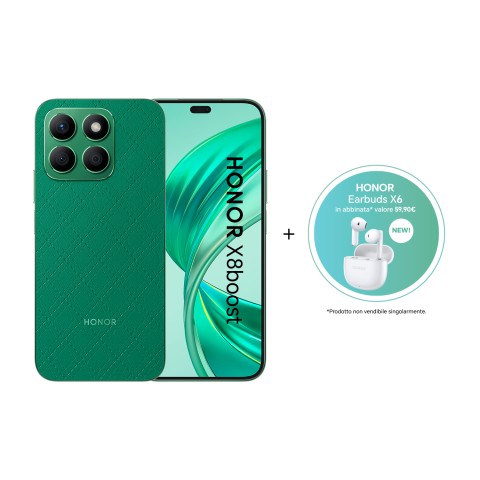 Honor X8boost + Earbuds X6 17 cm (6.7") Doppia SIM Android 13 4G USB tipo-C 8 GB 256 GB 4500 mAh Verde