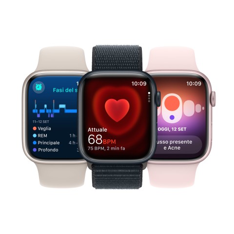 Apple Watch Series 9 GPS Cassa 41mm in Alluminio Galassia con Cinturino Sport Galassia - M/L