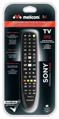 Meliconi Gumbody Personal 3 plus telecomando IR Wireless TV Pulsanti