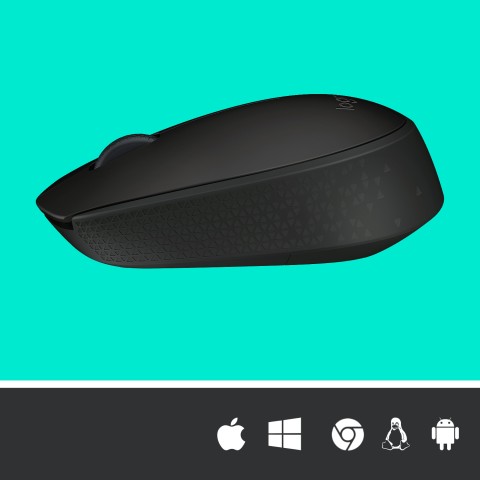 Logitech M171 Mouse Wireless, 2.4 GHz con Mini Ricevitore USB, Rilevamento Ottico, Durata ‎Batteria Fino a 12 Mesi, Mouse Ambidestro per PC/Mac/Laptop, Nero