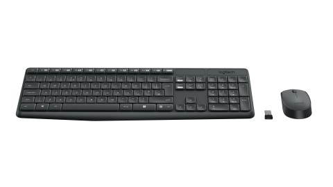 Logitech MK235 Combo Tastiera e Mouse Wireless per Windows, Ricevitore Unifying USB 2,4 GHz Wireless, 15 Tasti FN, Lunga Durata della Batteria, Compatibile con PC, Laptop