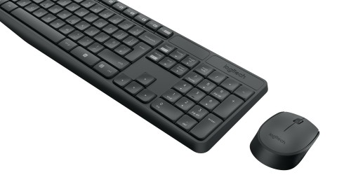 Logitech MK235 Combo Tastiera e Mouse Wireless per Windows, Ricevitore Unifying USB 2,4 GHz Wireless, 15 Tasti FN, Lunga Durata della Batteria, Compatibile con PC, Laptop