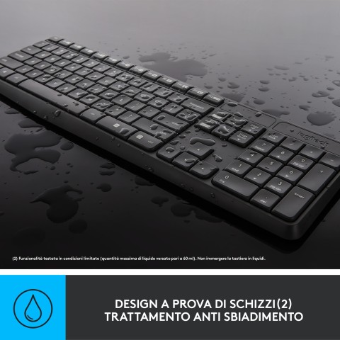 Logitech MK235 Combo Tastiera e Mouse Wireless per Windows, Ricevitore Unifying USB 2,4 GHz Wireless, 15 Tasti FN, Lunga Durata della Batteria, Compatibile con PC, Laptop