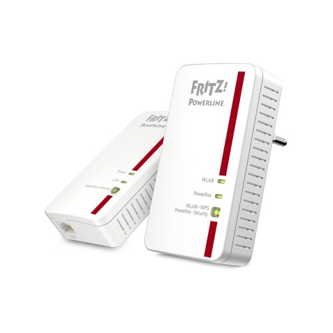 FRITZ!Powerline 1240E WLAN Set INT 1200 Mbit/s Collegamento ethernet LAN Wi-Fi Rosso, Bianco 2 pz